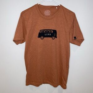 Prana Shirt‎ Mens Medium Green Van Life Graphic Logo Cotton Outdoors